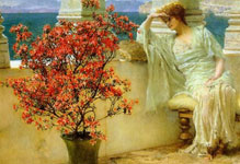 Lawrence Alma-Tadema - Her Eyes Are With Her Thoughts And They Are Far Away